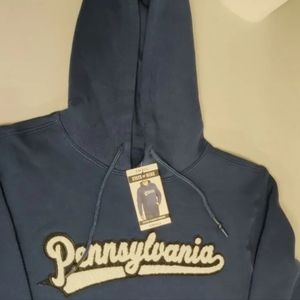 Navy Blue Pennsylvania Heavyweight Men's Hoodie Size Small New